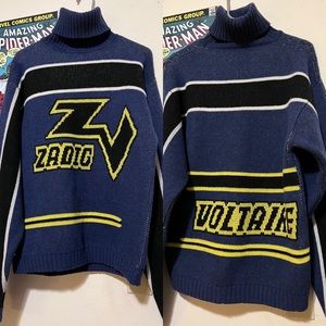 D-Roy Biker Sweater by Zadig & Voltaire women's blue wool Size L